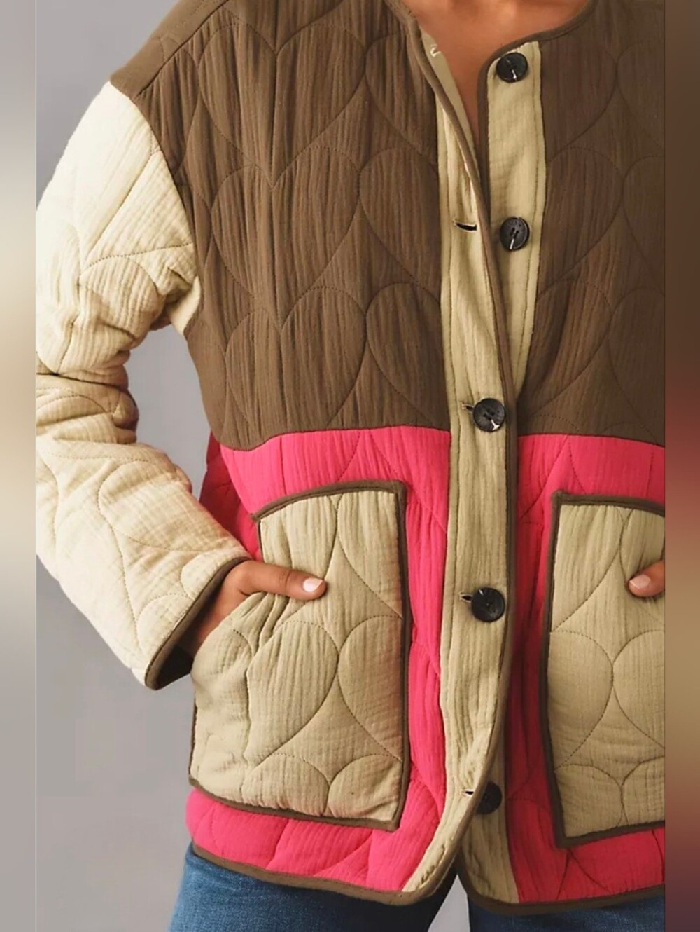 NWT! Avec Les Files Heart Quilted Jacket, Oversized, Fits up to MEDIUM!